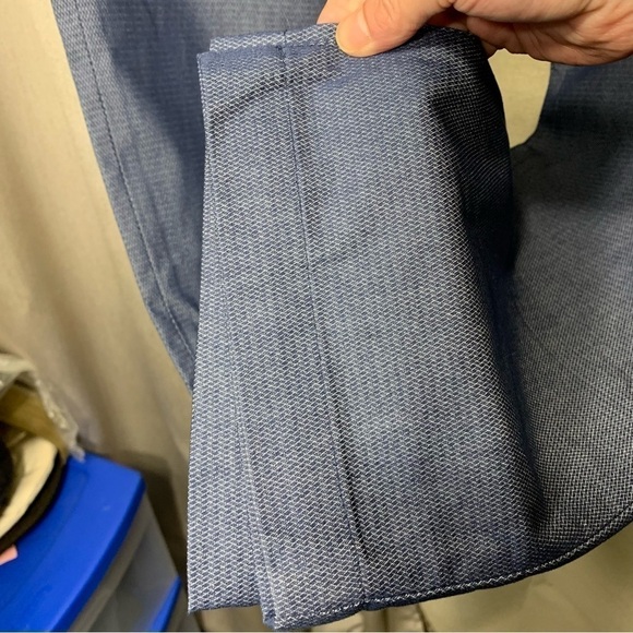 Ted Baker Chambray Straight Pants Sz 36X32 Blue Herringbone Casual Dress Chino - Picture 5 of 15